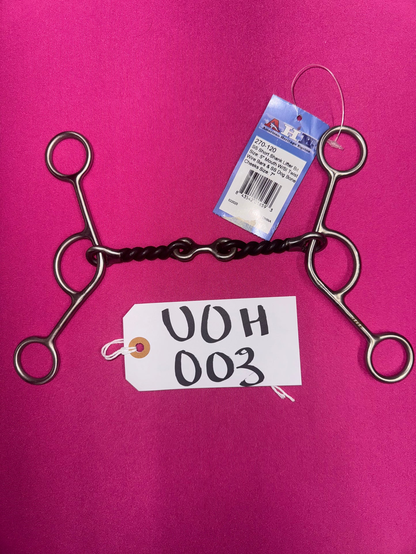 New AHE Short Shank Lifter Bit 5" Mouth w/twist and dog bone Snaffle Bit