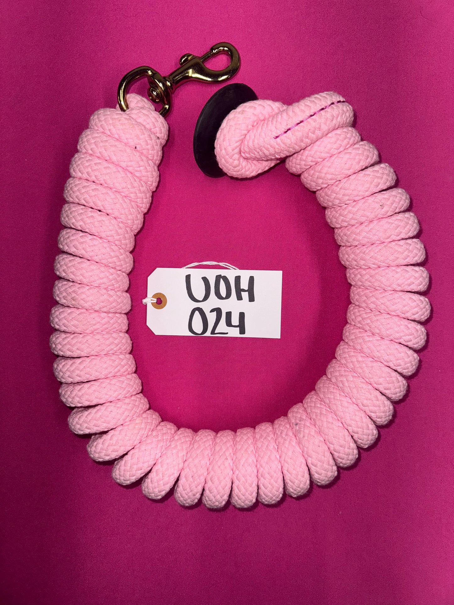 Light Pink Cotton Lunge Line with Rubber Popper